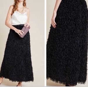Anthropologie Feathered Maxi Skirt NWOT